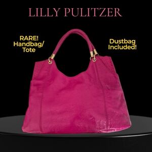 RARE LILLY PULITZER PATENT LEATHER HANDBAG / TOTE & DUSTBAG